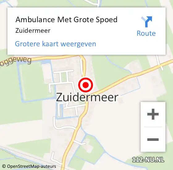 Locatie op kaart van de 112 melding: Ambulance Met Grote Spoed Naar Zuidermeer op 21 juli 2020 14:30