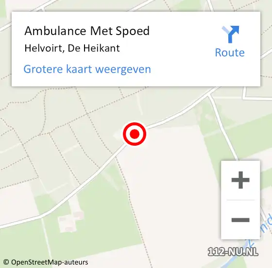 Locatie op kaart van de 112 melding: Ambulance Met Spoed Naar Helvoirt, De Heikant op 21 juli 2020 23:22