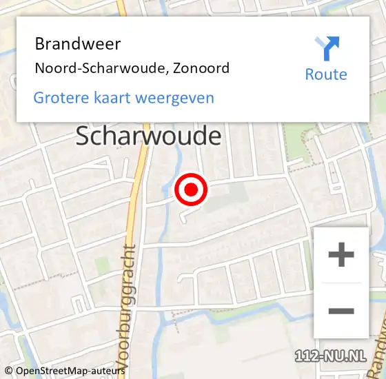 Locatie op kaart van de 112 melding: Brandweer Noord-Scharwoude, Zonoord op 22 juli 2020 12:26