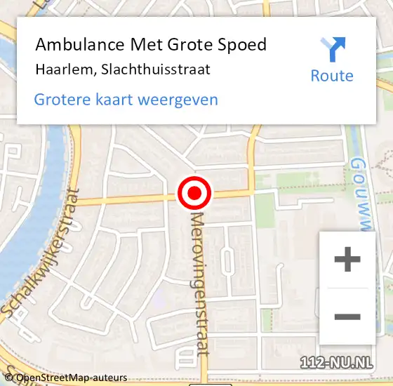 Locatie op kaart van de 112 melding: Ambulance Met Grote Spoed Naar Haarlem, Slachthuisstraat op 23 juli 2020 07:19