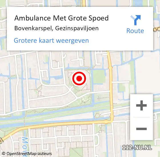 Locatie op kaart van de 112 melding: Ambulance Met Grote Spoed Naar Bovenkarspel, Gezinspaviljoen op 23 juli 2020 08:32