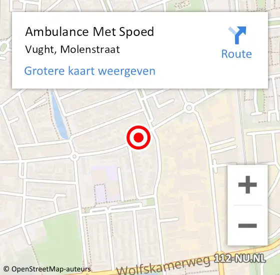 Locatie op kaart van de 112 melding: Ambulance Met Spoed Naar Vught, Molenstraat op 23 juli 2020 10:39