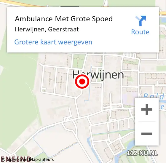 Locatie op kaart van de 112 melding: Ambulance Met Grote Spoed Naar Herwijnen, Geerstraat op 23 juli 2020 12:16