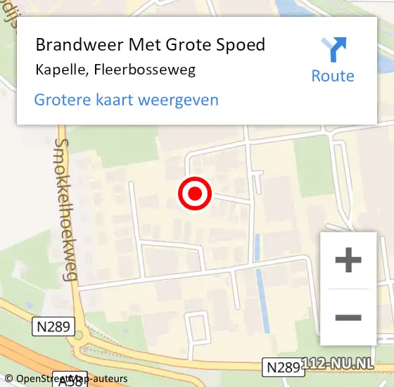 Locatie op kaart van de 112 melding: Brandweer Met Grote Spoed Naar Kapelle, Fleerbosseweg op 23 juli 2020 14:18