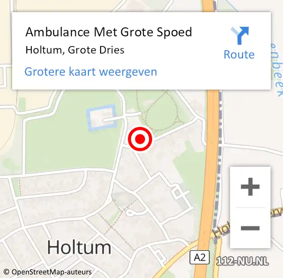 Locatie op kaart van de 112 melding: Ambulance Met Grote Spoed Naar Holtum, Grote Dries op 13 mei 2014 14:54