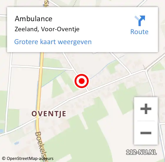 Locatie op kaart van de 112 melding: Ambulance Zeeland, Voor-Oventje op 23 juli 2020 16:52