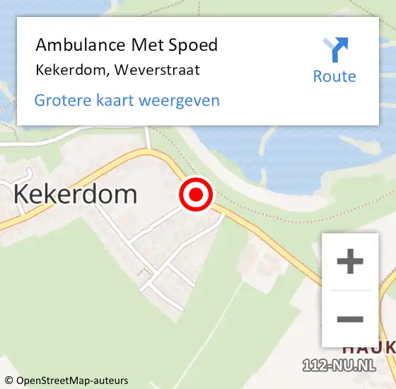 Locatie op kaart van de 112 melding: Ambulance Met Spoed Naar Kekerdom, Weverstraat op 24 juli 2020 11:27