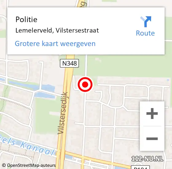 Locatie op kaart van de 112 melding: Politie Lemelerveld, Vilstersestraat op 24 juli 2020 12:32