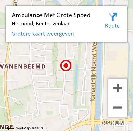 Locatie op kaart van de 112 melding: Ambulance Met Grote Spoed Naar Helmond, Beethovenlaan op 24 juli 2020 14:32