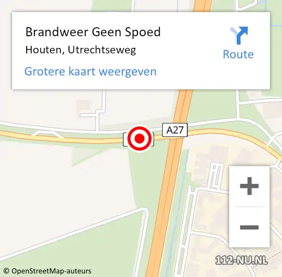 Locatie op kaart van de 112 melding: Brandweer Geen Spoed Naar Houten, Utrechtseweg op 24 juli 2020 21:30