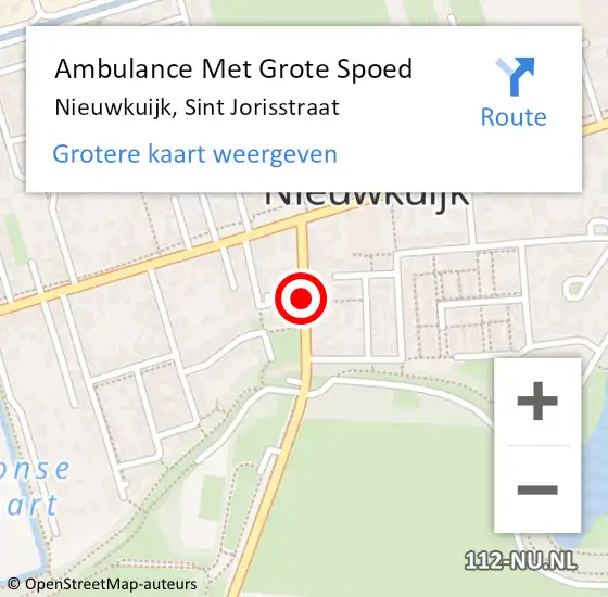 Locatie op kaart van de 112 melding: Ambulance Met Grote Spoed Naar Nieuwkuijk, Sint Jorisstraat op 24 juli 2020 22:46