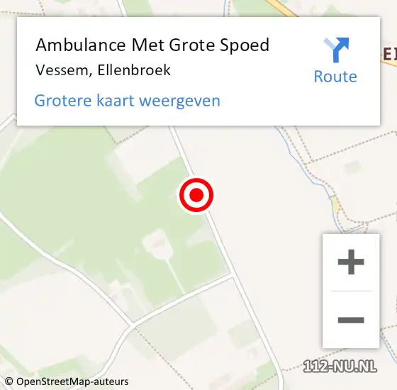 Locatie op kaart van de 112 melding: Ambulance Met Grote Spoed Naar Vessem, Ellenbroek op 25 juli 2020 00:22