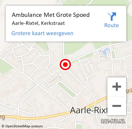 Locatie op kaart van de 112 melding: Ambulance Met Grote Spoed Naar Aarle-Rixtel, Kerkstraat op 25 juli 2020 10:13