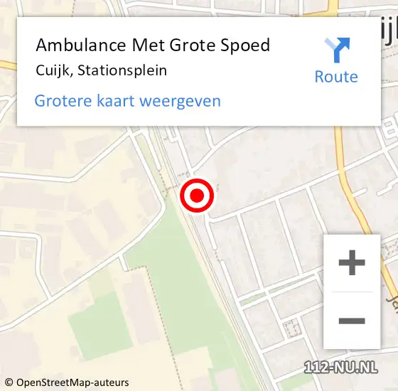 Locatie op kaart van de 112 melding: Ambulance Met Grote Spoed Naar Cuijk, Stationsplein op 25 juli 2020 14:47