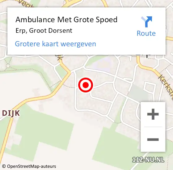 Locatie op kaart van de 112 melding: Ambulance Met Grote Spoed Naar Erp, Groot Dorsent op 13 mei 2014 20:19