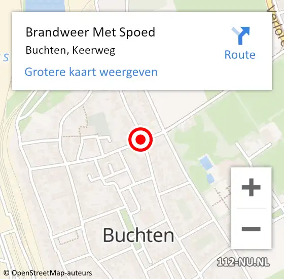 Locatie op kaart van de 112 melding: Brandweer Met Spoed Naar Buchten, Keerweg op 26 juli 2020 21:52