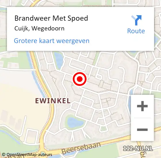 Locatie op kaart van de 112 melding: Brandweer Met Spoed Naar Cuijk, Wegedoorn op 28 juli 2020 10:33