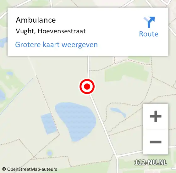Locatie op kaart van de 112 melding: Ambulance Vught, Hoevensestraat op 28 juli 2020 13:25