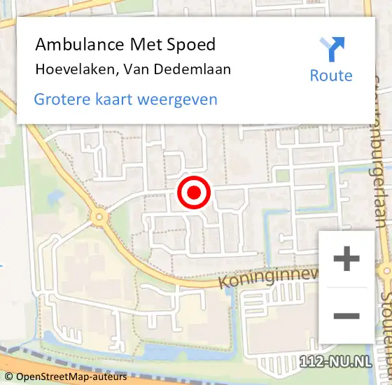Locatie op kaart van de 112 melding: Ambulance Met Spoed Naar Hoevelaken, Van Dedemlaan op 28 juli 2020 17:35