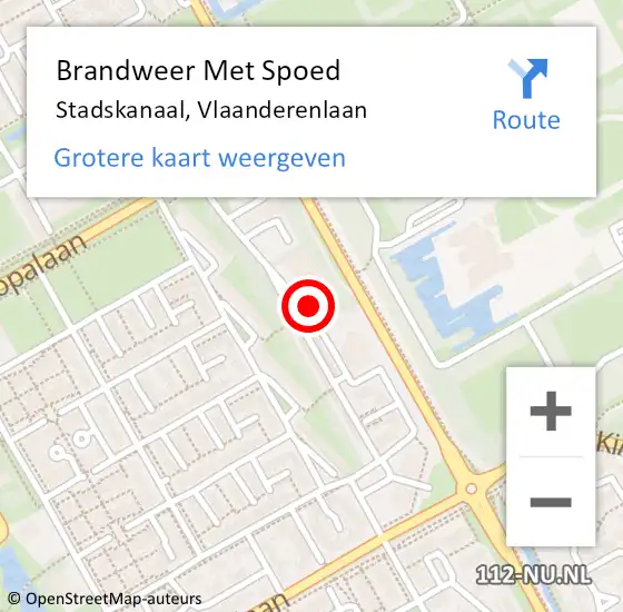 Locatie op kaart van de 112 melding: Brandweer Met Spoed Naar Stadskanaal, Vlaanderenlaan op 28 juli 2020 20:04