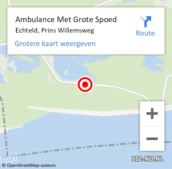 Locatie op kaart van de 112 melding: Ambulance Met Grote Spoed Naar Echteld, Prins Willemsweg op 29 juli 2020 08:19