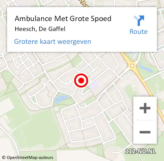 Locatie op kaart van de 112 melding: Ambulance Met Grote Spoed Naar Heesch, De Gaffel op 29 juli 2020 10:35