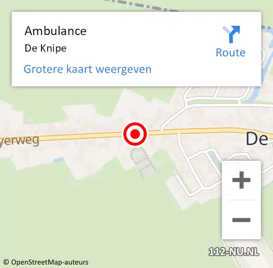 Locatie op kaart van de 112 melding: Ambulance De Knipe op 30 juli 2020 02:20