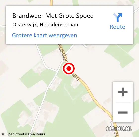 Locatie op kaart van de 112 melding: Brandweer Met Grote Spoed Naar Oisterwijk, Heusdensebaan op 30 juli 2020 08:51