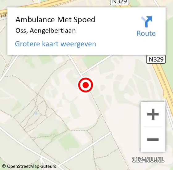 Locatie op kaart van de 112 melding: Ambulance Met Spoed Naar Oss, Aengelbertlaan op 30 juli 2020 13:07