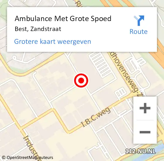 Locatie op kaart van de 112 melding: Ambulance Met Grote Spoed Naar Best, Zandstraat op 30 juli 2020 17:16