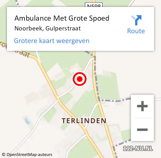 Locatie op kaart van de 112 melding: Ambulance Met Grote Spoed Naar Noorbeek, Gulperstraat op 31 juli 2020 01:32