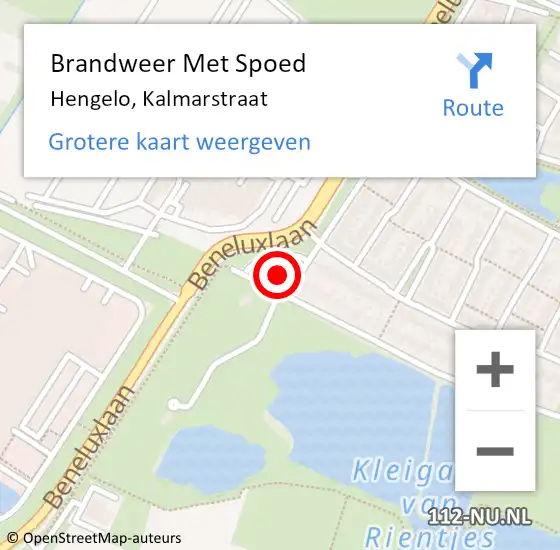 Locatie op kaart van de 112 melding: Brandweer Met Spoed Naar Hengelo, Kalmarstraat op 14 mei 2014 11:30