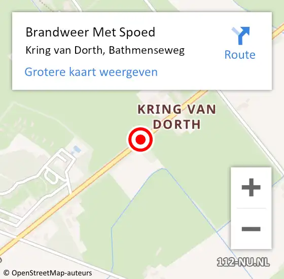 Locatie op kaart van de 112 melding: Brandweer Met Spoed Naar Kring van Dorth, Bathmenseweg op 31 juli 2020 15:48