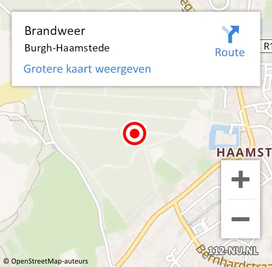 Locatie op kaart van de 112 melding: Brandweer Burgh-Haamstede op 31 juli 2020 16:22