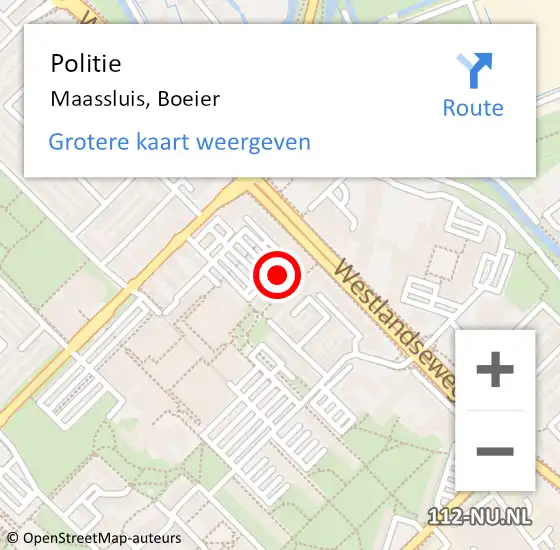 Locatie op kaart van de 112 melding: Politie Maassluis, Boeier op 31 juli 2020 18:05