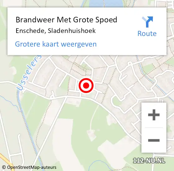 Locatie op kaart van de 112 melding: Brandweer Met Grote Spoed Naar Enschede, Sladenhuishoek op 14 mei 2014 12:35