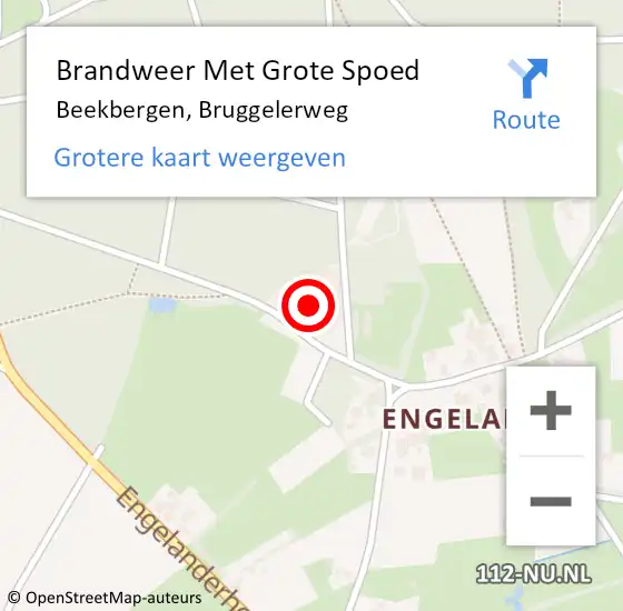 Locatie op kaart van de 112 melding: Brandweer Met Grote Spoed Naar Beekbergen, Bruggelerweg op 14 mei 2014 12:58