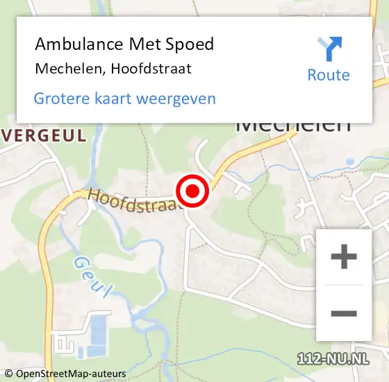 Locatie op kaart van de 112 melding: Ambulance Met Spoed Naar Mechelen, Hoofdstraat op 1 augustus 2020 13:32