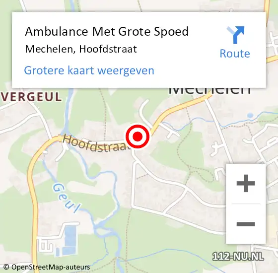 Locatie op kaart van de 112 melding: Ambulance Met Grote Spoed Naar Mechelen, Hoofdstraat op 1 augustus 2020 13:40