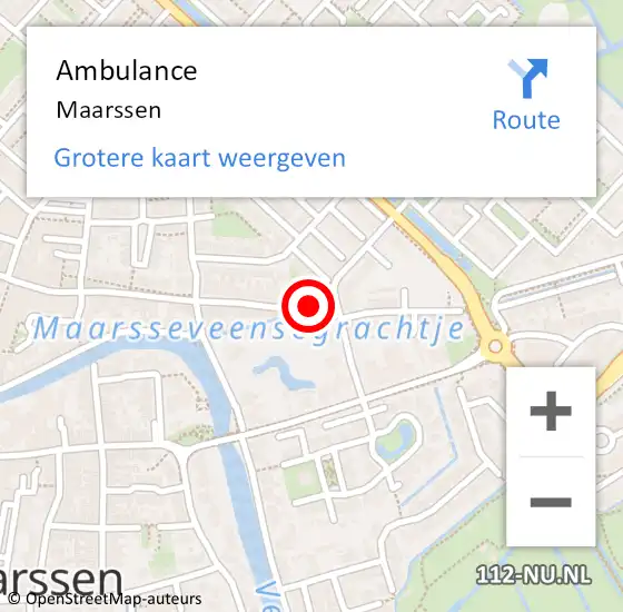 Locatie op kaart van de 112 melding: Ambulance Maarssen op 2 augustus 2020 20:17