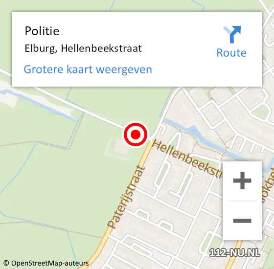 Locatie op kaart van de 112 melding: Politie Elburg, Hellenbeekstraat op 3 augustus 2020 00:28