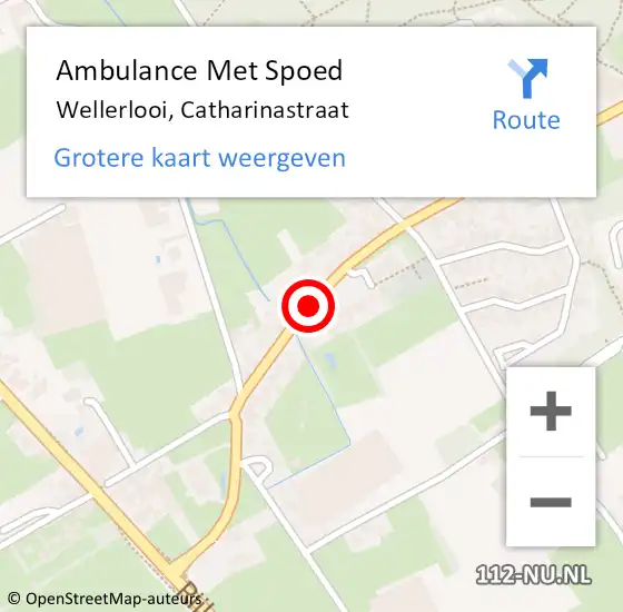 Locatie op kaart van de 112 melding: Ambulance Met Spoed Naar Wellerlooi, Catharinastraat op 3 augustus 2020 08:59