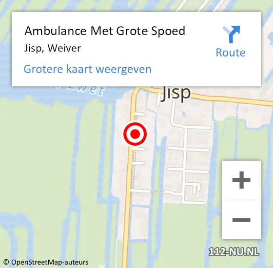 Locatie op kaart van de 112 melding: Ambulance Met Grote Spoed Naar Jisp, Weiver op 3 augustus 2020 13:12