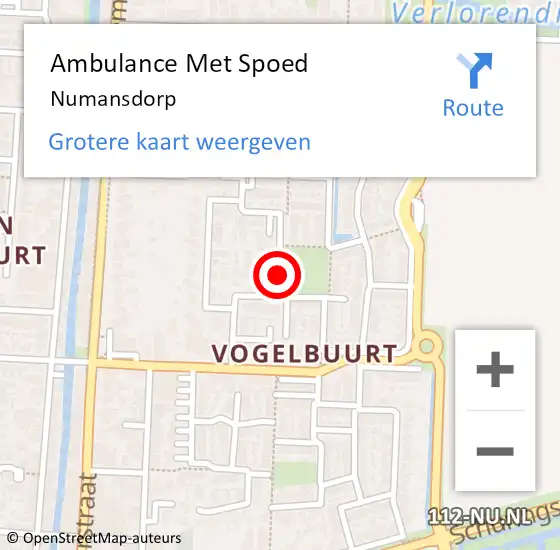 Locatie op kaart van de 112 melding: Ambulance Met Spoed Naar Numansdorp op 3 augustus 2020 15:16
