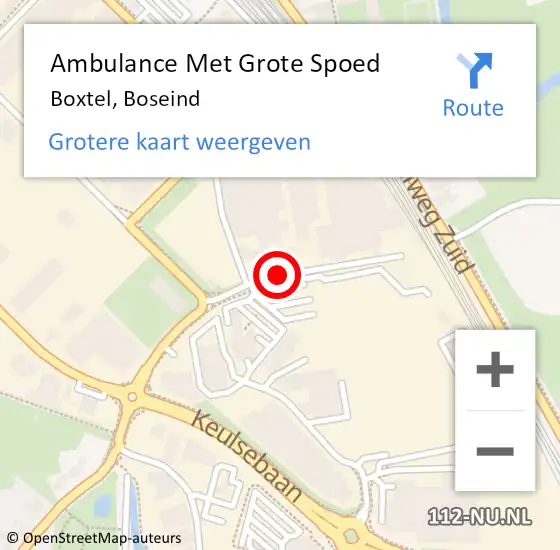Locatie op kaart van de 112 melding: Ambulance Met Grote Spoed Naar Boxtel, Boseind op 3 augustus 2020 20:23