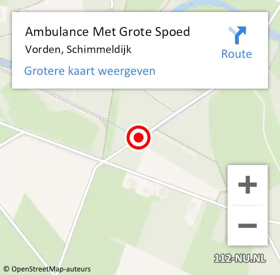 Locatie op kaart van de 112 melding: Ambulance Met Grote Spoed Naar Vorden, Schimmeldijk op 4 augustus 2020 09:44