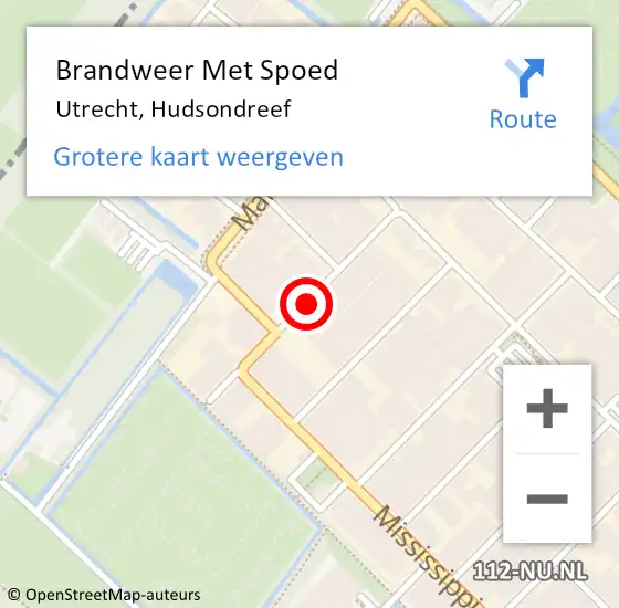 Locatie op kaart van de 112 melding: Brandweer Met Spoed Naar Utrecht, Hudsondreef op 4 augustus 2020 16:21