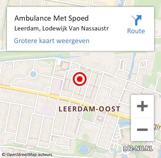 Locatie op kaart van de 112 melding: Ambulance Met Spoed Naar Leerdam, Lodewijk Van Nassaustr op 14 mei 2014 18:29