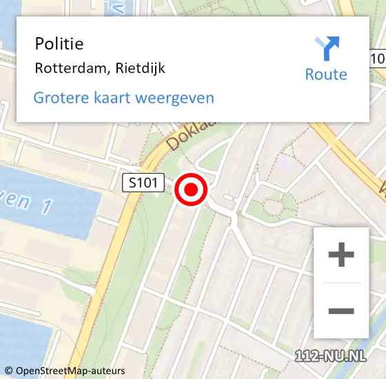 Locatie op kaart van de 112 melding: Politie Rotterdam, Rietdijk op 4 augustus 2020 21:53