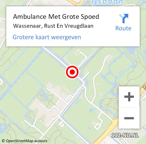 Locatie op kaart van de 112 melding: Ambulance Met Grote Spoed Naar Wassenaar, Rust En Vreugdlaan op 5 augustus 2020 11:20